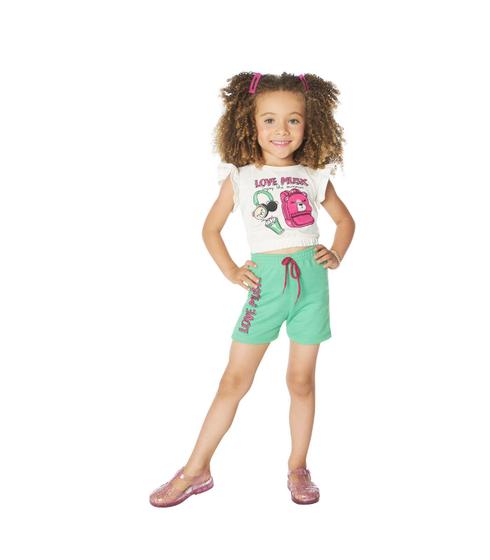 Imagem de Conjunto Infantil Menina Estampa Glitter Viston Bege