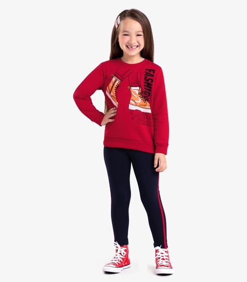 Imagem de Conjunto Infantil Menina Fashion Girl Rovi Kids Vermelho