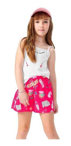 Imagem de Conjunto Infantil Menina Festa Blusa + Short God Vibes Rosa