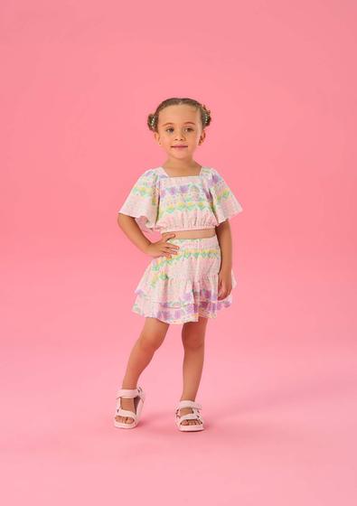 Imagem de Conjunto Infantil Menina Floral Lilás Cottagecore Mon Sucré