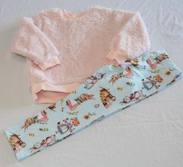 Imagem de Conjunto Infantil Menina Inverno Blusa Feminina Manga Longa e Calça Suplex Up Baby