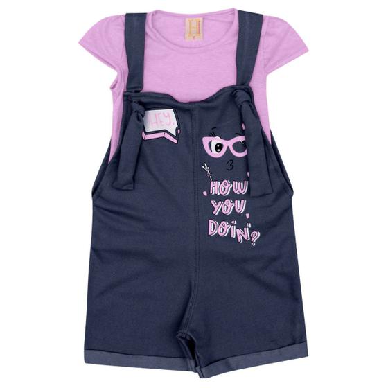 Imagem de Conjunto Infantil Menina Jardineira e Blusa 13524