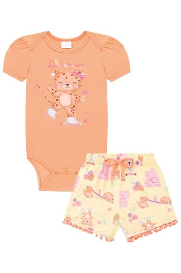 Imagem de Conjunto Infantil Menina Kukie Verão 2024 Com Body e Short 1 ao 3 e bebê Coleção Alecrim 75324