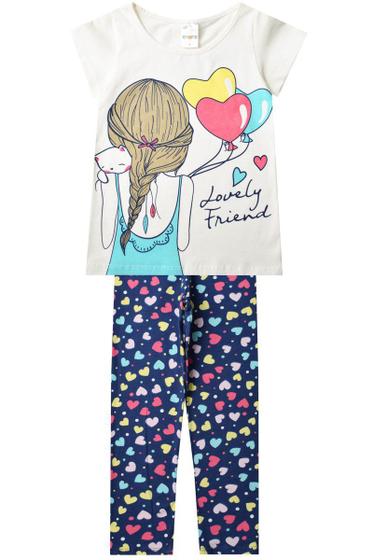 Imagem de Conjunto Infantil Menina Legging Balão Creme