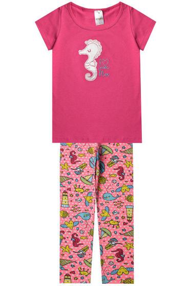 Imagem de Conjunto Infantil Menina Legging Pink Cavalo Marinho