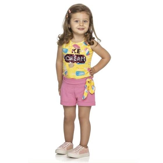 Imagem de Conjunto Infantil Menina Regata e Shorts Ice Cream