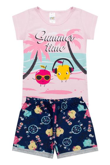 Imagem de Conjunto Infantil Menina Rosa Summer Time