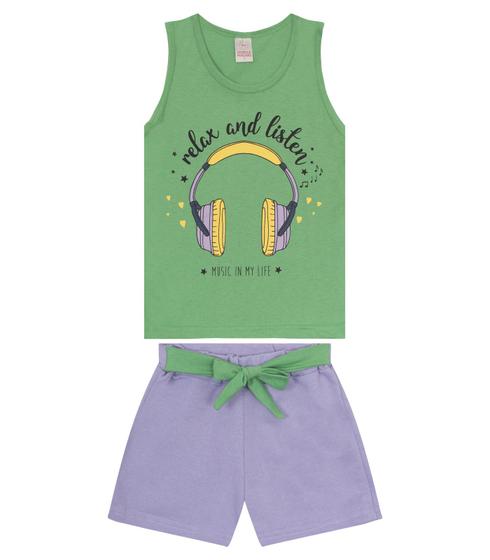 Imagem de Conjunto Infantil Menina Sheila Malhas Roxo