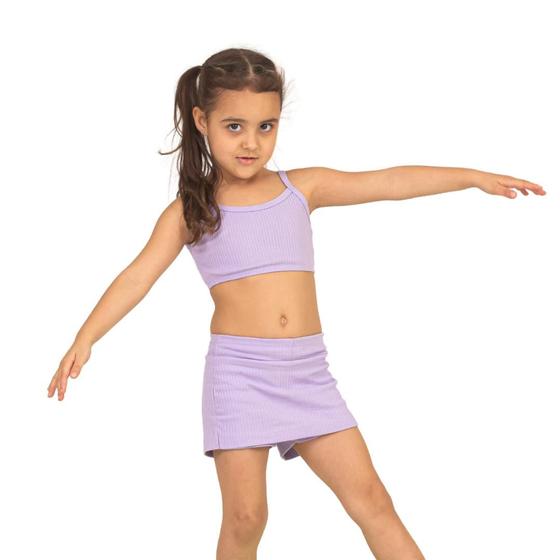 Imagem de Conjunto infantil menina shorts saia e top  juvenil 4 ao 16  Lavin Basic 18-A