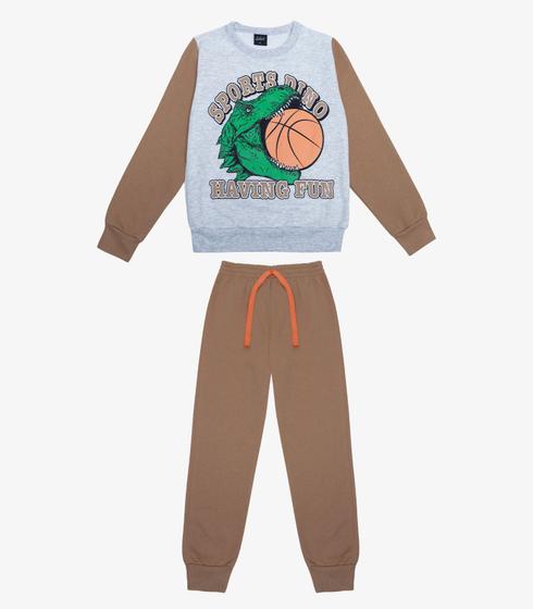 Imagem de Conjunto Infantil Menino Blusão Com Calça Select Bege