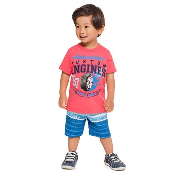 Conjunto Infantil Menino Camiseta e Bermuda Brandili velocidade e coragem Menor preço em Conjunto Infantil Menino Camiseta e Bermuda Brandili velocidade e coragem