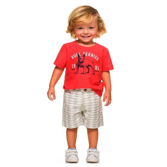 Imagem de conjunto infantil menino camiseta manga curta e bermuda em sarja