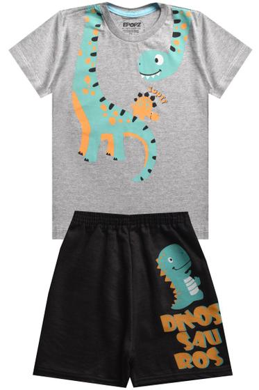 Imagem de Conjunto Infantil Menino Dino Cinza