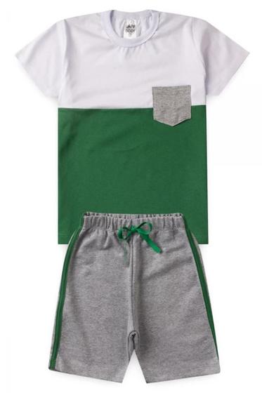 Imagem de Conjunto infantil menino gody bicolor com bolso gody verde escuro