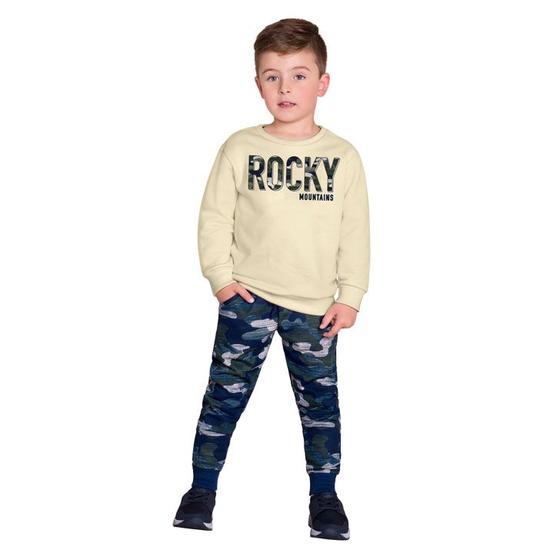 Imagem de Conjunto Infantil Menino Milon Calça e Blusão em Moletom Peluciado com Estampa Rocky