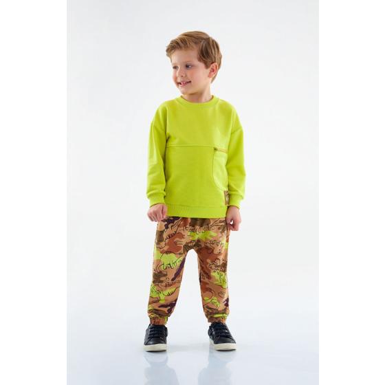 Imagem de Conjunto Infantil Menino Moletom Verde/Estampado Up Baby