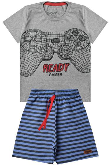 Imagem de Conjunto Infantil Menino Ready Gamer Cinza