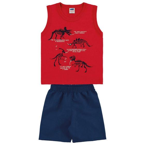 Imagem de Conjunto Infantil Menino Regata E Bermuda Dinossauros Marlan