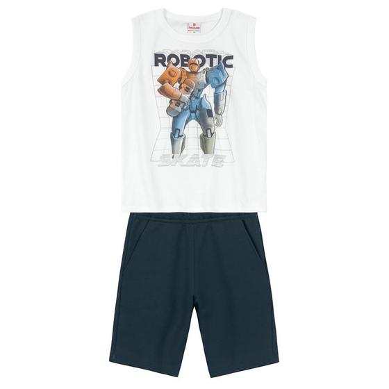 Imagem de Conjunto Infantil Menino Robô Branco Brandili