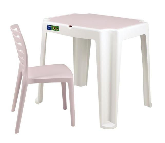 Imagem de Conjunto Infantil Mesa e Cadeira Beni Rosa Tramontina