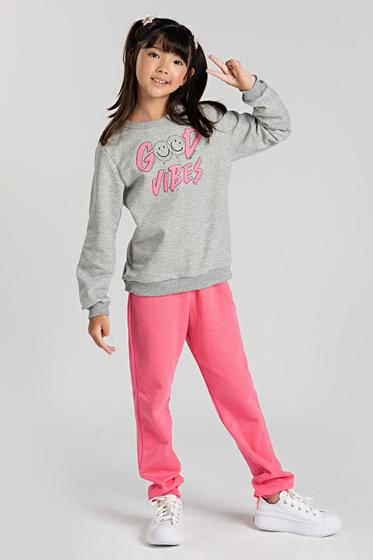 Imagem de Conjunto Infantil Mescla de Moletom Good Vibes
