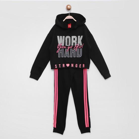 Imagem de Conjunto Infantil Moletom Kyly com Capuz Menina