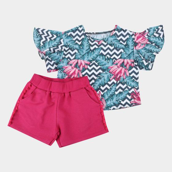 Zattini Short Moletom Infantil Feminino Conjunto Infantil Nanai