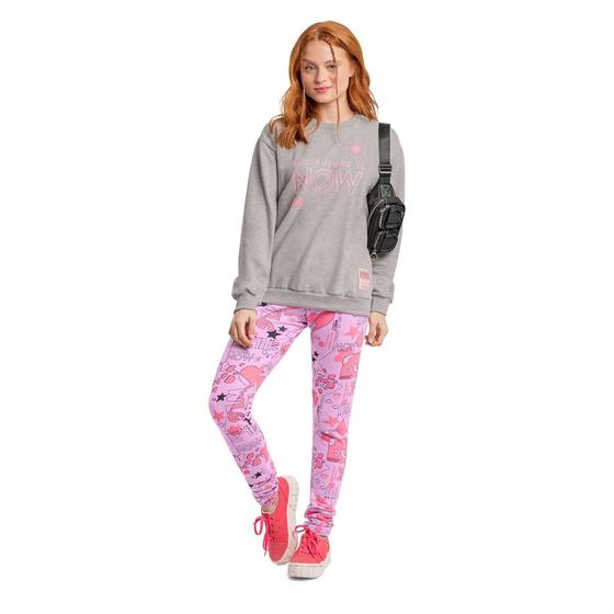 Imagem de Conjunto Infantil para Meninas com Blusão e Legging Gloss