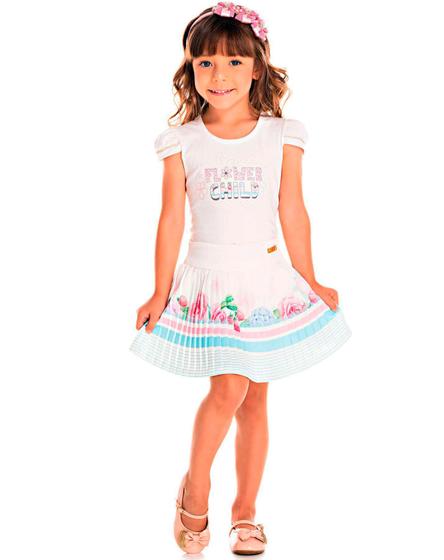 Imagem de Conjunto Infantil Pic Nic Blusa e Saia