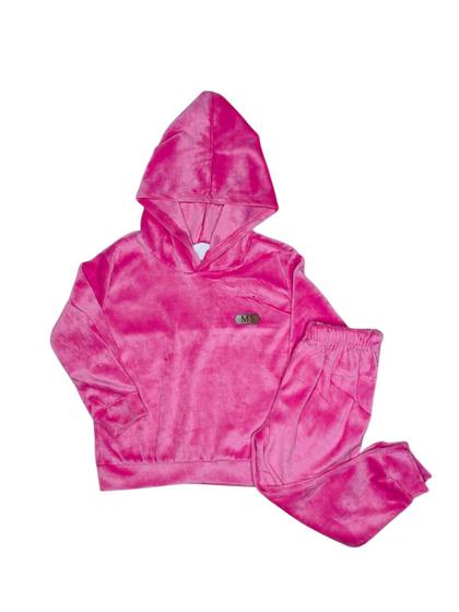 Imagem de Conjunto Infantil Plush Com Capuz e Calça Com Punho Menina