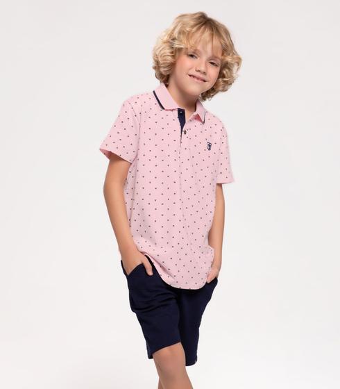 Imagem de Conjunto Infantil Polo Com Bermuda Trick Nick Rosa