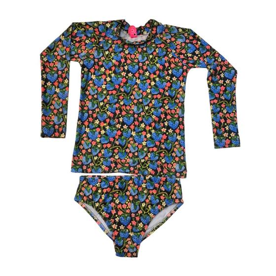 Imagem de Conjunto Infantil Proteção UPF50+ Calcinha e Camiseta 7/8 Strawberry Blue