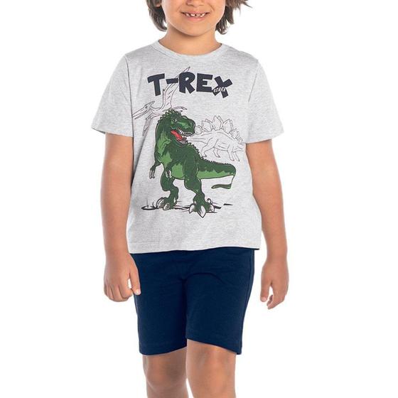 Imagem de Conjunto Infantil Rovitex T-Rex Menino Cinza/marinho