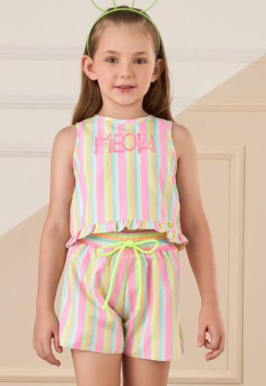 Imagem de Conjunto Infantil Shorts Menina Estampado Mon Sucré