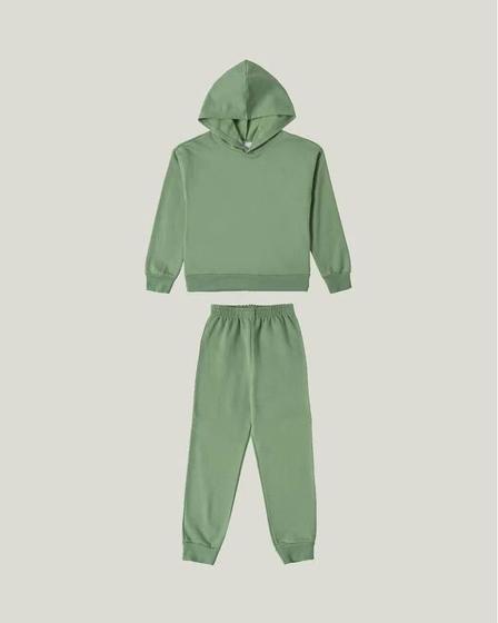 Imagem de Conjunto Infantil Unissex Moletom Flanelado Malwee Kids Verde tam  10