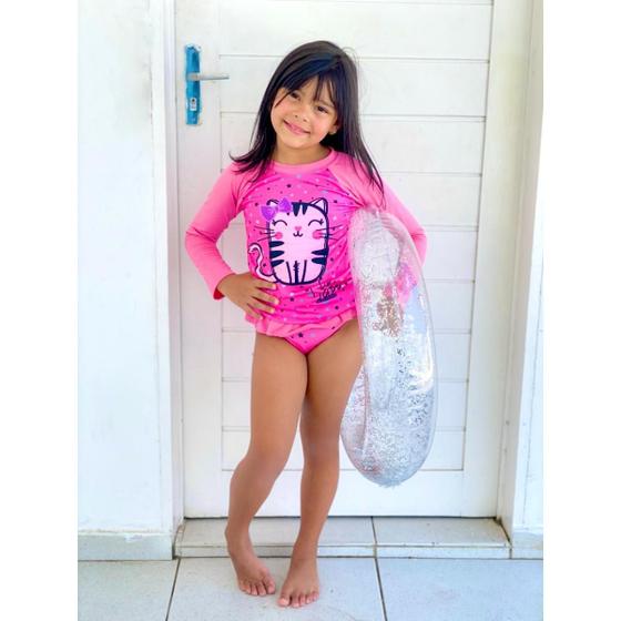 Imagem de Conjunto Infantil UV50 Proteção Solar Bebê Moda Praia Menina