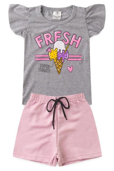 Imagem de Conjunto Infantil Verão Menina Fresh Sorvete - Mescla