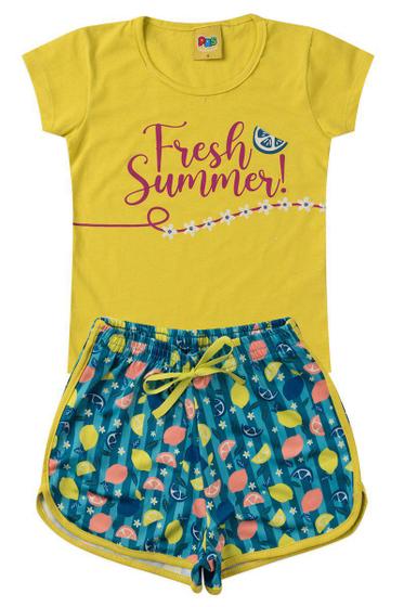 Imagem de Conjunto Infantil Verão Menina Fresh Summer Lima  / Piradinhos