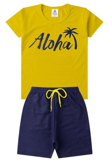 Imagem de Conjunto Infantil Verão Menino Aloha - Mostarda