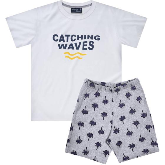 Imagem de Conjunto Infantil Verão Menino Shorts E Camiseta Coqueiro