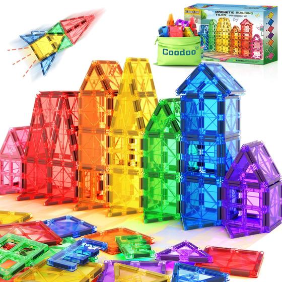 Imagem de Conjunto inicial de azulejos magnéticos Coodoo Kids Toys de 3 anos ou mais