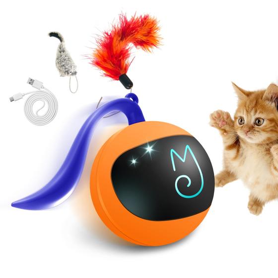 Imagem de Conjunto interativo de brinquedos Cat Ball Migipaws com Fun Tracker Orange