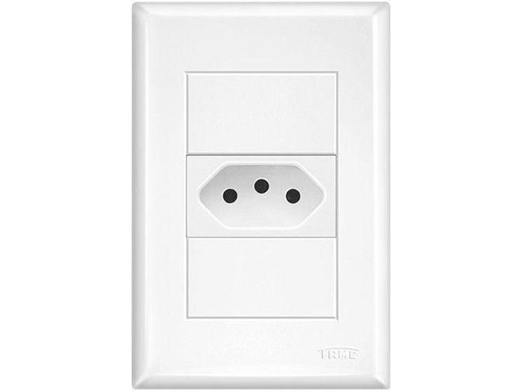Imagem de Conjunto Interruptor 2P+T 10A 4x2 FAME Evidence - Padrão Branco