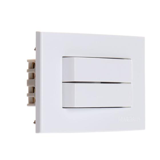 Imagem de Conjunto Interruptor Duplo Paralelo Embutir em Moveis Sleek Margirius