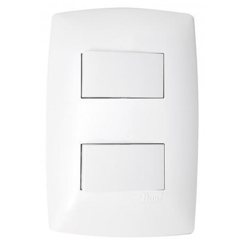 Imagem de Conjunto Interruptor Duplo Simples 4X2 - Blux Home Branco -