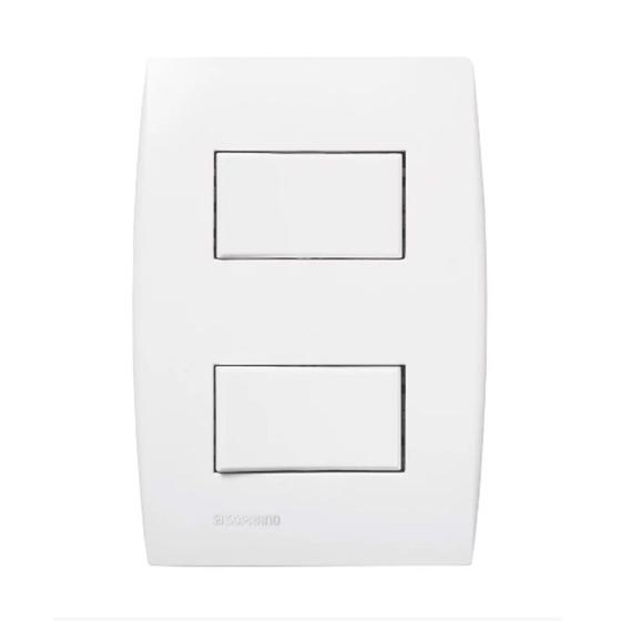 Imagem de Conjunto Interruptor Duplo Simples 4x2 Ilus Siemens Soprano