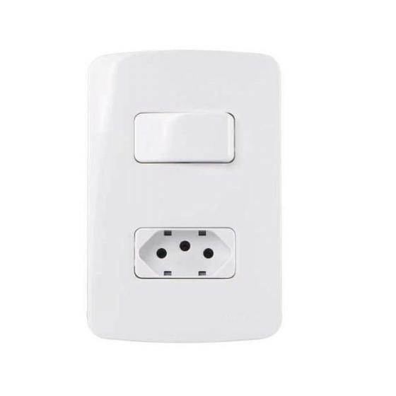 Imagem de Conjunto Interruptor Paralelo + Tomada 10A 4x2 B3 MarGirius