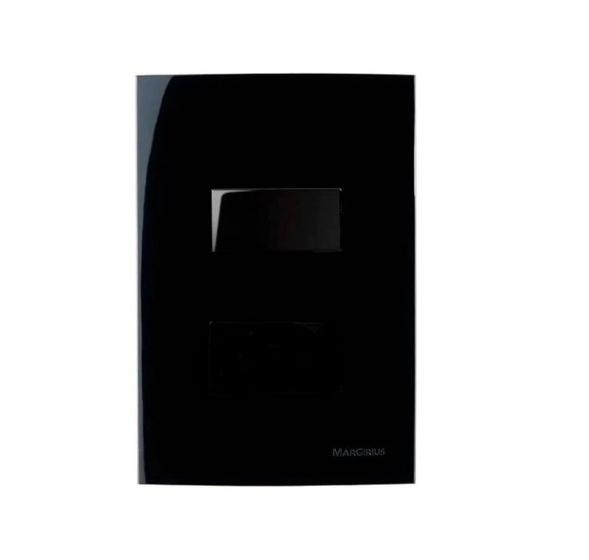 Imagem de Conjunto Interruptor Simples 10A 4x2 Preto Ebony Clean MarGirius