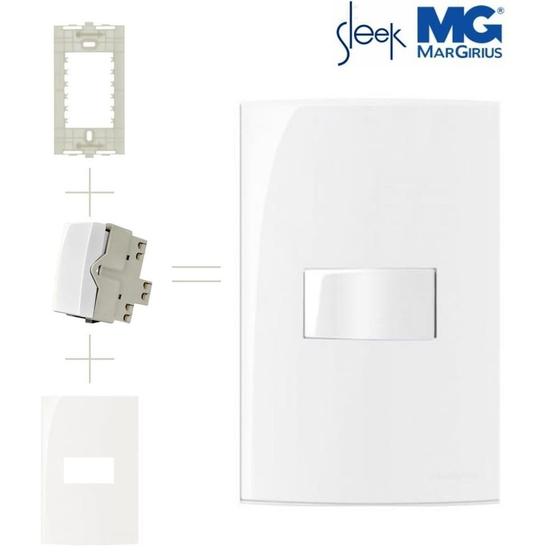 Imagem de Conjunto Interruptor Simples 4x2 10a Sleek Margirius Modular