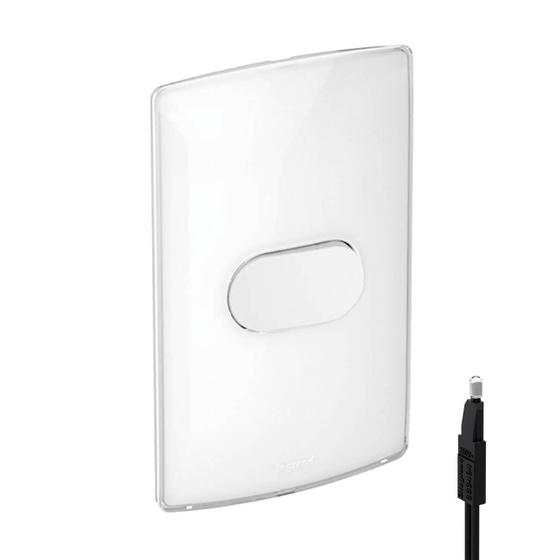 Imagem de Conjunto Interruptor Simples Com Led Placa e Suporte Branco Gloss 4x2 Nereya Legrand